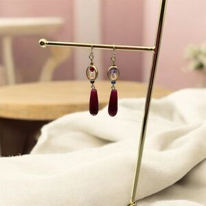 Elegant Burgundy Drop Earrings